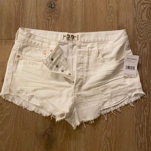 Free People White Cut off shorts